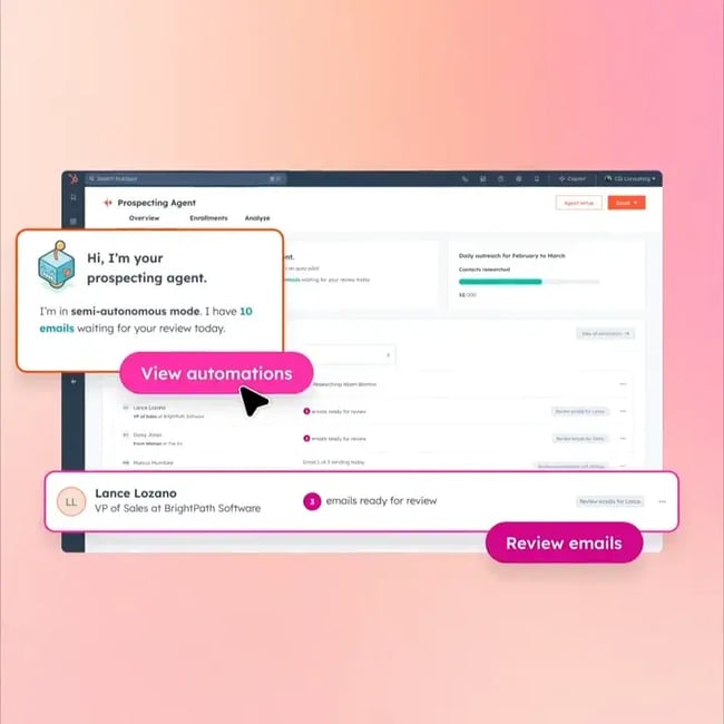 ai bdr screenshot of breeze prospecting agent